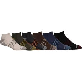 Columbia Men's Athletic No Show Socks 6 Pairs, Khaki/Olive/Grey/Brown/Navy/Black, Sock Size 10-13