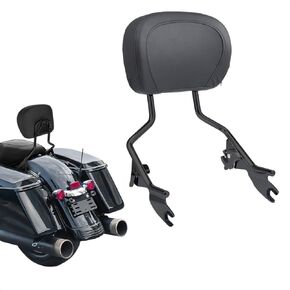Detachable Sissy Bar fit for Harley Davidson, Passenger Rear Backrest with Quick-Release Design for Touring Electra Glide Road King Road Glide Street Glide Ultra Limited 2009-2024 (Chrome)
