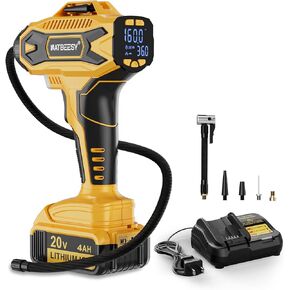 ضاغط الهواء المحمول في إطارات الإطارات المحمولة لـ DeWalt 20V Max - مع بطارية 4AH وشاحن - مضخة هواء رقمية كهربائية 160psi للسيارات وإطارات الدراجات والدراجات والمزيد