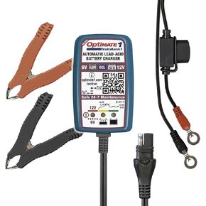 TecMATE Optimate 1 VoltMATIC, TM-401a, Bronze Series: 4-Step 6V / 12V (0.6A), Battery Charger & maintainer,Blue