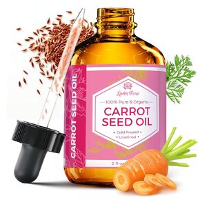 Leven Rose Carrot Seed Oil Pure Unrefined Cold Pressed Moisturizer for Hair Skin and Nails 1 oz