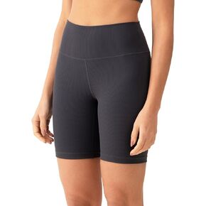 YUNOGA Womens RibFlex High Waisted Ribbed Biker Shorts 8 inches - Tummy Control Workout Running Spandex Yoga Tights