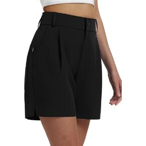 baleaf Women's 6" Golf Shorts Stretch Pleated Work Short for Hiking Quick Dry Dressy Casual Summer UPF50+