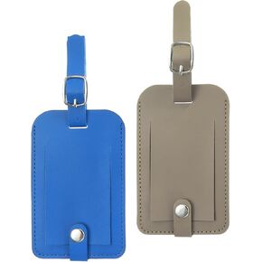 PATIKIL 2 حزمة علامات حقائب الأمتعة ، PU LEATHER DIRACCES اسم العلامات مع SNAP تسمية تسمية معرف الأمتعة حماية الخصوص