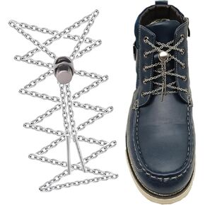 Sneakers No Tie Boots Lock Shoe Lace Chain Heavy Duty Durable Canvas ShoeLace 1 Pair