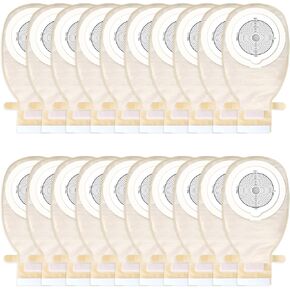 20 Pack Colostomy Bags - One Piece Ostomy Bag Ostomy Supplies - 15mm-65mm Cut-to-Fit Drainable Pouches with Closure for Ileostomy Stoma Care (20 pcs)