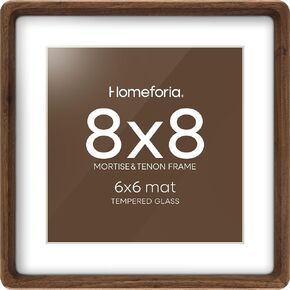 Homeforia 8x12 Gurtise & Tenon Oak Picture Frame ، إطارات 8x12 عالية الجدار أو الطاولة ، إطارات الصور 8 × 12 من خشب الساق 6x8 ، الزجاج المقسى ، مجموعة الجدار ، مجموعة من 1