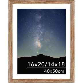 16x20 Picture Frame Black with 14x18 Mat for 40 x 50cm Diamond Art Painting, Display Photo 14x18 with Mat or 16 x 20 Without Mat, Wall Hanging Large Frame with Plexiglass, Black