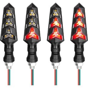 4 مساءً إشارات دوران الدراجات النارية ، وميض دراجة نارية 12V ، ومؤشرات خلفية أمامية متدفقة ، و LED LED LED Universal Universal للدراجات النارية على الطريق (Amber) in Kuwait