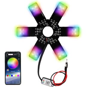 2PCS Air Cleaner LED Light 7.8" RGB Truck Decorative Hex Style Air Filter Lamp for Peterbilt, Freightliner, Kenworth, Trailers, RVs', Campers, with Smart App Control RGB Light