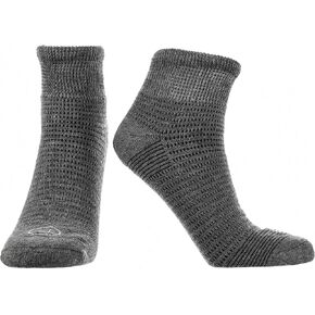 Doctor's Choice Diabetic Socks for Men, Seamless Ankle Socks with Non-Binding Top, Aloe Infused, Provides Extra Comfort for Gout, Quarter Socks, 1 Pair, Charcoal, Large, Size 10-13