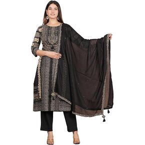 طبعت Ikat للسيدات Ikat kurta مباشرة مع Pant & DuPatta للصيف