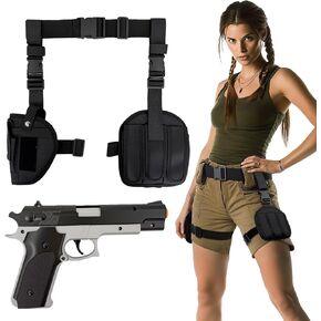SeptCity Thigh Holster for Women, Adjustable Leg Holster and Belt for Pistols, Swat Cop Set Party Halloween Cosplay Accessory Cowboy Costume for Women