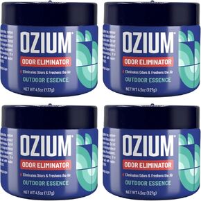Ozium 4.5 Oz. Odor Eliminating Gel for Homes, Cars, Offices and More, Outdoor Essence, 4 Pack
