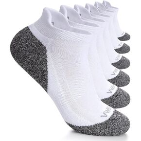 VWELL Athletic Running Ankle Socks for Men Women Cushioned Low Cut Anti-Blister Breathable Sports Tab Socks 6 Pairs