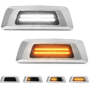 litzland Sequential Amber LED Turn Signal Lights Side Marker Lights Compatible with Kenworth T680 T770 T880 2011-2017 Smoked Lens