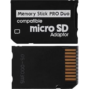 Skywin Memory Stick Pro Duo Adapter - 3 Pack Card Reader for PSP Memory Card Duo Adapter, Easy-to-Use Card Holder Compatible with Playstation Card, Camera, or Handycam, Black, SW-243-T1933MSDPRODA3P