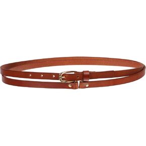 1/2" (13 mm) Skinny Solid Leather Double Wrap Belt