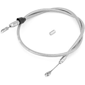 Mofun 52" Quick Connect Braided Upper Clutch Cable Stainless Steel Compatible with Harley Touring Road King Electra Road Glide Model 2021-2024, Black