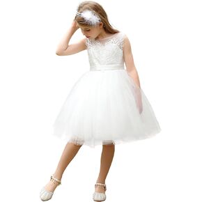 ABAO SISTER Flower Girl Dress Lace Tulle Backless Pageant Wedding Junior Bridesmaid Birthday Party Dresses 2-13 Years