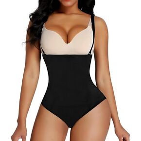 Shapewear for Women, Shecurve High Waisted Body Shaper Shorts Tummy Control Thong Shapewear with Removable Shoulder Straps