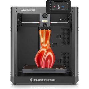 طابعة FLASHFORGE Adventurer 5M ثلاثية الأبعاد، طابعة تسوية تلقائية عالية السرعة 600 مم/ثانية مع فوهة سريعة قابلة للفصل 280 درجة مئوية، تبريد فعال ثنائي القناة، هيكل XY الأساسي، حجم الطباعة 220 × 220 × 220 مم