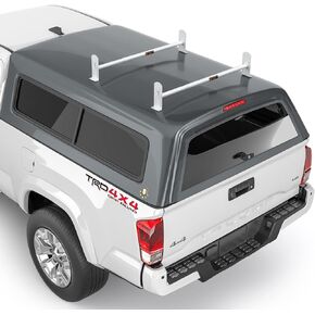 AA-Racks Model DX36 Universal Pickup Truck Cap & Topper 3 Bar Ladder Roof Van Rack System Adjustable Steel Cross Bars - Sandy Black