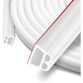 40 Feet Rubber Weather Stripping Door Seal Large Gap, Self-Adhesive Extra Thick Universal Car Exterior Door Weather Stripping Door Seal Strip for Door Fram, Easy Installation(White)