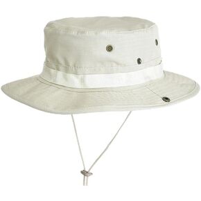 Men & Women Wide-Brim Sun-Boonie-Hat Safari Foldable Fishing-Hat UPF 50+ Bucket-Hat for Fishing Hiking Khaki