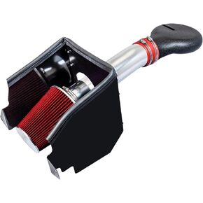 PHILTOP 4" Cold Air Intake Kit System Compatible with Dodge 1994-2001 Ram 1500, 1994-2002 Ram 2500 V8 5.2L 5.9L, High Performance, Red
