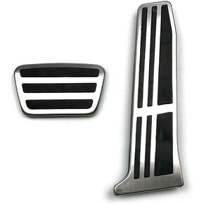 2 Pcs Brake Foot Pedals Pad Foot Pedal Cover Non-Slip No Drill Metal Accelerator Pedal Covers Compatible with Toyota RAV4 Camry for Lexus Silver Tone