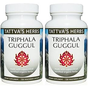 أعشاب تاتفا، مكمل عشبي تريفالا جوجول، مكملات الأيورفيدا العشبية، صحة ودعم الجهاز الهضمي، كبسولات تريفالا عضوية، 120 قطعة من in Kuwait