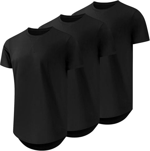 Men's 3XL-8XL Big and Tall T-Shirts Casual Stretch Short-Sleeve Shirts for Men in Kuwait