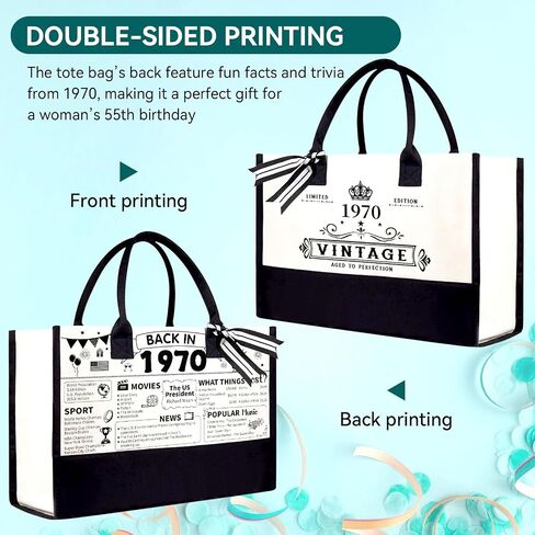 55th/65th/75th Birthday Gift for Women Her,Birthday Decorations Tote Bag Gifts for 55/65/75 Years Old Mom Wife in Kuwait