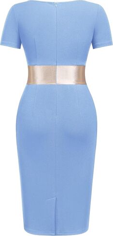 Miusol Women's Deep V Neck Wedding Guest Bodycon Elegant Bow Cocktail Party Mini Dress in Saudi Arabia