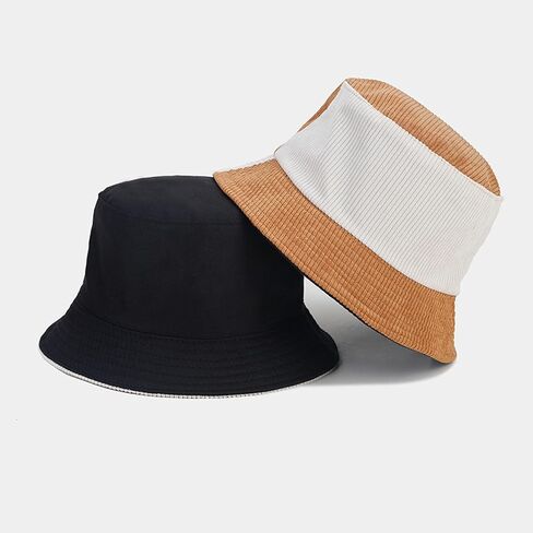 Corduroy Bucket Hat Adjustable Outdoor Sun Hat for Women Packed Reversible Beach Hats for Men Flat Top Cap for Travel in Saudi Arabia