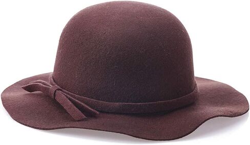 Wool Felt Cloche Hat Winter Wide Brim Retro Flower Bowknot Vintage Bucket Hat Floppy Hat for Ladies in Saudi Arabia