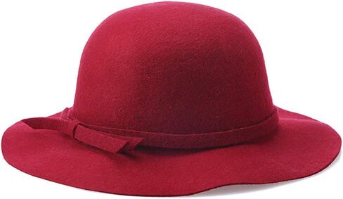 Wool Felt Cloche Hat Winter Wide Brim Retro Flower Bowknot Vintage Bucket Hat Floppy Hat for Ladies in Saudi Arabia