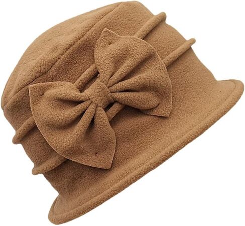 Wool Felt Cloche Hat Winter Wide Brim Retro Flower Bowknot Vintage Bucket Hat Floppy Hat for Ladies in Saudi Arabia