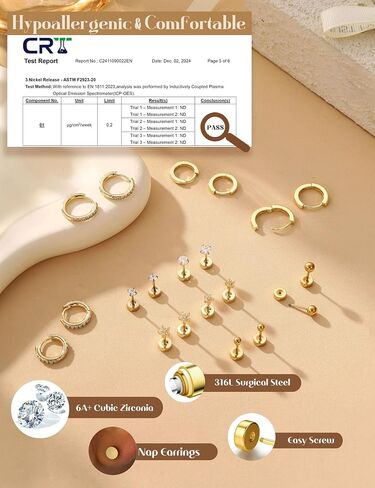 YADOCA Hypoallergenic Surgical Steel Earrings 14K Gold Flat Back Earrings for Women Trendy 316L Stainless Steel Flatback Stud Earring Sets for Multiple Piercing Small Cartilage Hoop Earring Stacks in Saudi Arabia