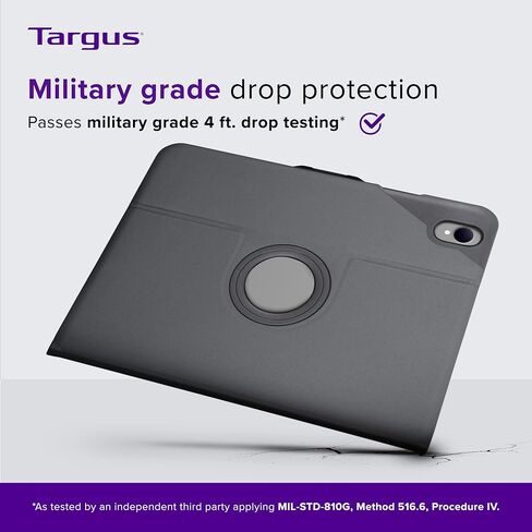 حافظة Targus VersaVu iPad الجيل العاشر 2022 iPad 10.9 بوصة، حافظة iPad 10 360 درجة غطاء حماية من السقوط بدرجة عسكرية لجهاز iPad 10th Gen 2022 إغلاق مغناطيسي، أرجواني (THZ93507GL) in Kuwait
