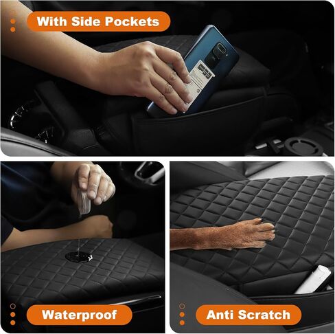 Center Console Cover for Jeep Wrangler JL 2018-2024 2025 and Gladiator JT 2020-2025 Accessories Armrest Cover Pad Console Lid Cushion Black with Pockets in Saudi Arabia