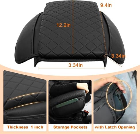 Center Console Cover for Jeep Wrangler JL 2018-2024 2025 and Gladiator JT 2020-2025 Accessories Armrest Cover Pad Console Lid Cushion Black with Pockets in Saudi Arabia