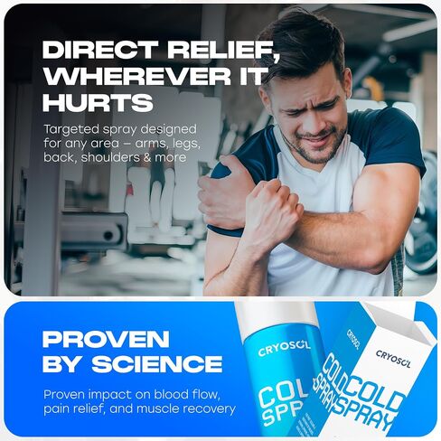 رذاذ تجميد تجميد Cryosol للإغاثة السريعة في أي مكان - رذاذ تخفيف الألم للنزول والسلالات والكدمات والأوجاع والإصابات الرياضية - العلاج بالتبريد للتخفيف التبريد الفوري - 200 مل / 6.76 أوقية in Saudi Arabia