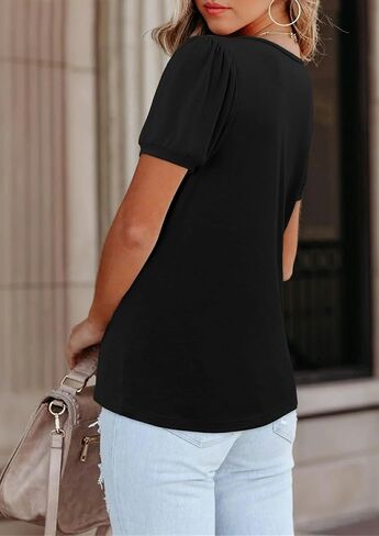 BETTE BOUTIK Womens Summer Tunic Tops Short Sleeve Trendy Shirts Casual Blouse in Saudi Arabia