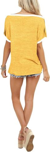Bonitee Womens قبالة قميص الكتف قارب عنق قارب كبير الحجم tshirts قمم قصيرة الأكمام 2025 الصيف ملابس فضفاضة غير رسمية تونك in Kuwait