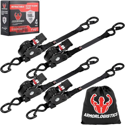 أحزمة Ratchet القابلة للسحب 4 حزمة ، 1 في × 12 قدم أحزمة السقاطة التلقائية للدراجات النارية ، قوارب الكاياك والشاحنات ، كسر القوة 1500 رطل/500 رطل الحد الأقصى الحمل الأزرق in Kuwait