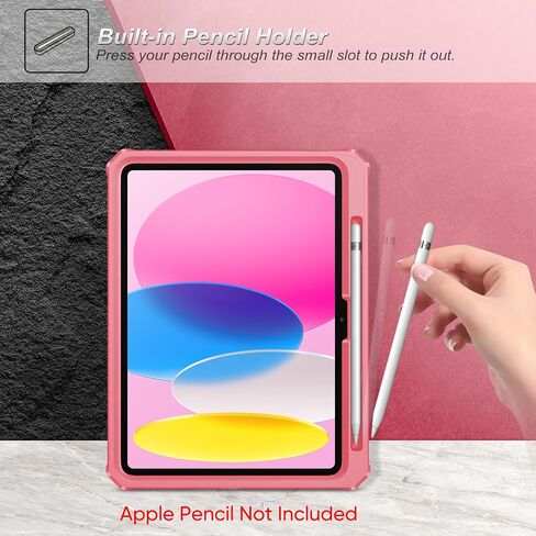 حافظة Fintie لجهاز iPad الجيل العاشر 10.9 بوصة 2022 - [حلقة Tuatara السحرية] حامل بمقبض دوار 360 درجة غطاء متين مقاوم للصدمات مع واقي شاشة وحامل أقلام، أزرق داكن in Kuwait