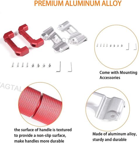 Car A-Pillar Grab Handle استبدال متوافق مع Toyota FJ Cruiser 2007-2021 ، مقبض الاستيلاء على الجانبية A-Pillar ، أدوات الاستيلاء على الألومنيوم الداخلي ، 2pcs (أسود) in Saudi Arabia