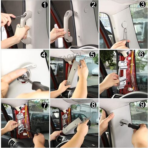 Car A-Pillar Grab Handle استبدال متوافق مع Toyota FJ Cruiser 2007-2021 ، مقبض الاستيلاء على الجانبية A-Pillar ، أدوات الاستيلاء على الألومنيوم الداخلي ، 2pcs (أسود) in Saudi Arabia